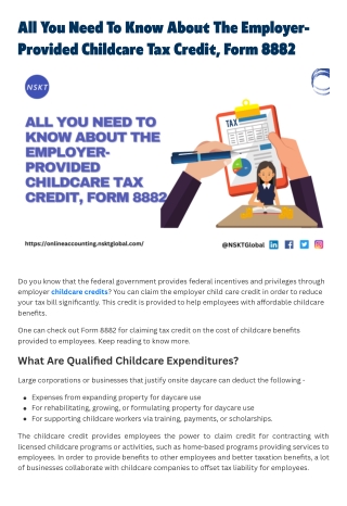 Need To Know About The Employer-Provided Childcare Tax Credit, Form 8882