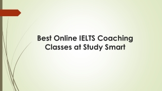 Best Online IELTS Coaching Classes at Study Smart