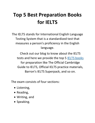 Top 5 Best Preparation Books for IELTS