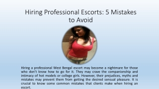 Hiring Professional Escorts