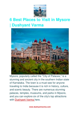 6 Best places to visit in Mysore  Dushyant Varma