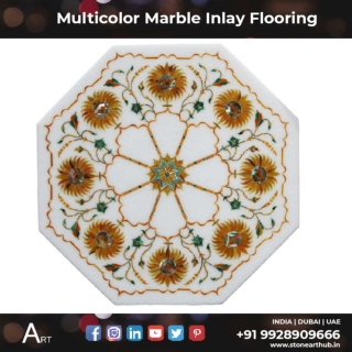 Multicolor Marble Inlay Flooring - Stone Art Hub