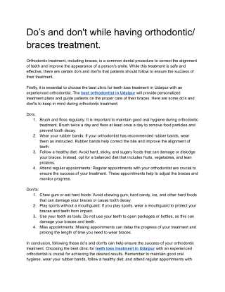 Do’s and don't while having orthodontic_ braces treatment