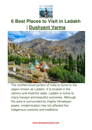 6 Best Places to Visit in Ladakh  Dushyant Varma