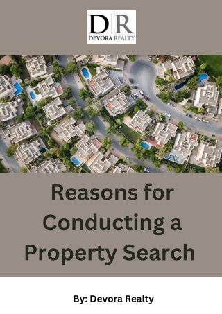 Reasons for Conducting a Property Search