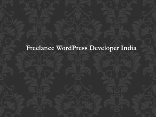 Freelance WordPress Developer India