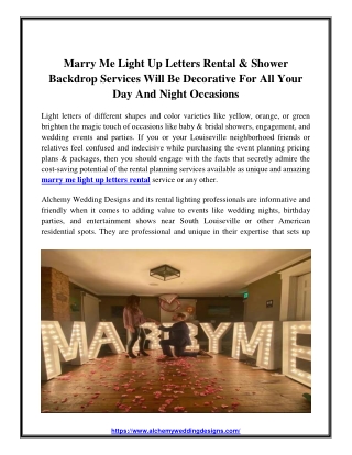 Marry Me Light Up Letters Rental Will Be Decorative For All Your Day And Night O