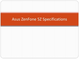 Asus ZenFone 5Z Specifications