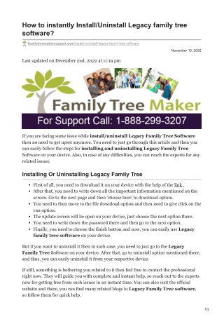 familytreemakersupport.com-How to instantly InstallUninstall Legacy family tree software