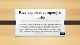 Rice exporter company in india