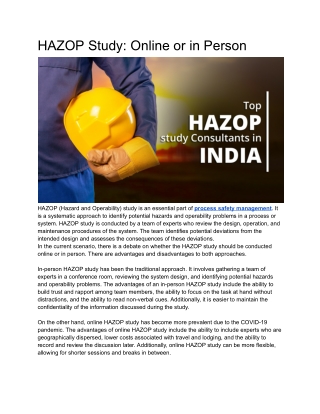 HAZOP Study_ Online or in Person