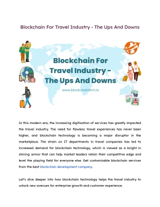 Revolutionizing Travel Industry with Blockchain - Blockchain Firm