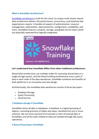 Snowflake Online Training