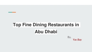 Top Fine Dining Restaurants in Abu Dhabi