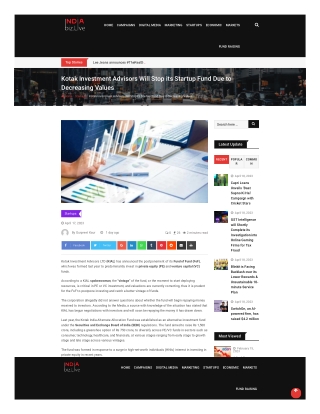 indiabiz-live-kotak-investment-advisors-will-stop-its-startup-fund-due-to-decreasing-values-