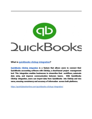 What is quickbooks clickup integration