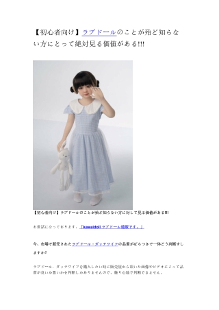 【初心者向け】ラブドールのことが殆ど知らない方にとって絶対見る価値がある!!!