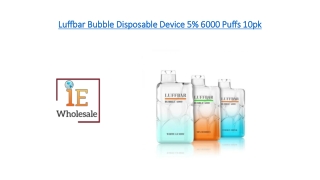 Luffbar Bubble Disposable Device 5% 6000 Puffs 10pk