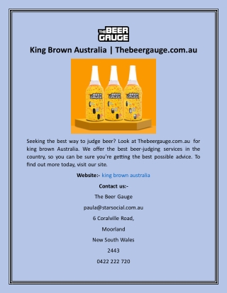 King Brown Australia  Thebeergauge.com