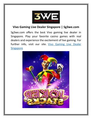 Vivo Gaming Live Dealer Singapore Sg3we.com