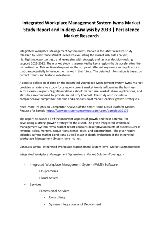 Integrated Workplace Management System Iwms Market