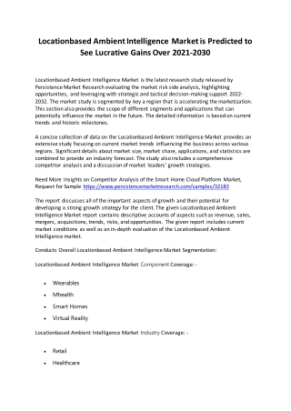 Locationbased Ambient Intelligence Market
