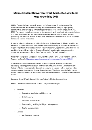 Mobile Content Delivery Network Market