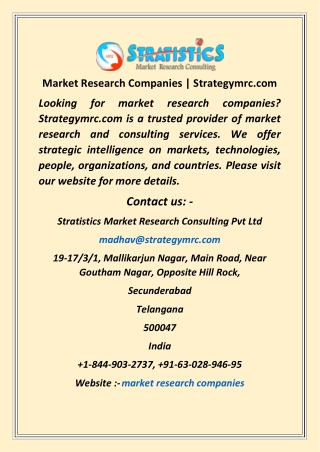 Market Research Companies  Strategymrc com