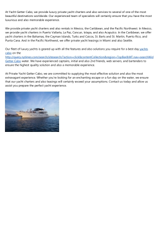 The Advanced Guide to cabo private boat charter luxuryyachtscabo.com