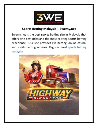 Sports Betting Malaysia 3wemy.net