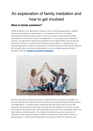 An explanation of family mediation and how to get involved