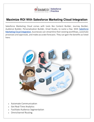 Maximize ROI With Salesforce Marketing Cloud Integration