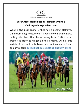 Best Citibet Horse Betting Platform Online Onlinegambling-review