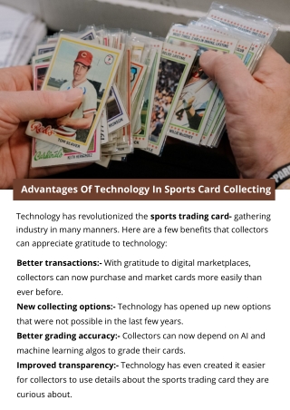 Advantages Of Technology In Sports Card Collecting