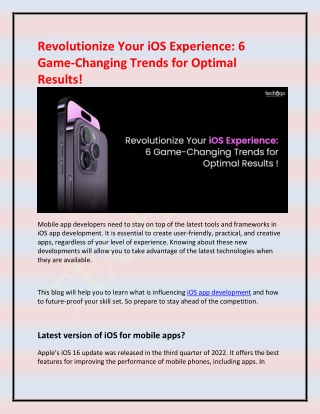 Revolutionize Your iOS Experience 6 Game Changing Trends for Optimal Results!