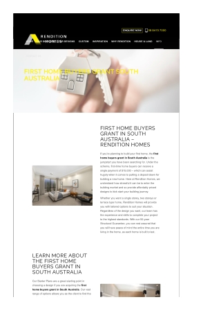 First Home Buyers Grant South Australia