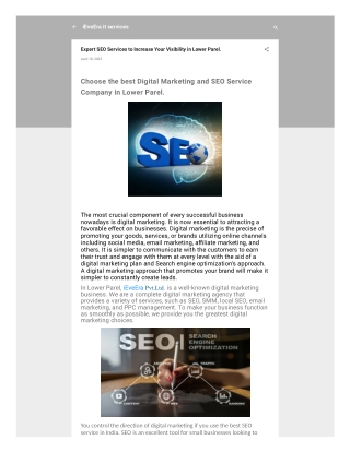 Choose the best Digital Marketing and SEO Service Company in Lower Parel.