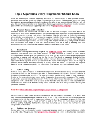 Top 8 Algorithms Every Programmer Should Know