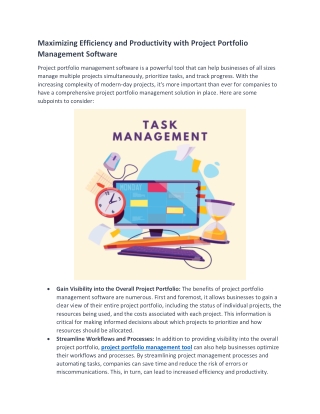 Maximizing Efficiency and Productivity with Project Portfolio Management Software