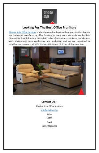 Looking For The Best Office Fruniture