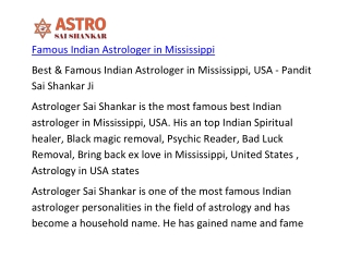 Famous Indian Astrologer in Mississippi