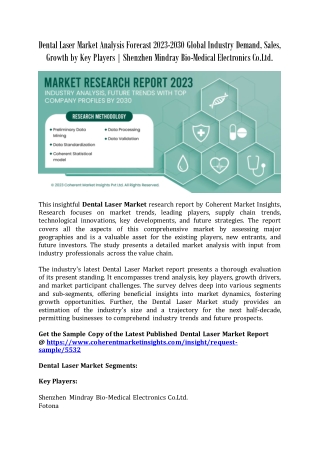 Dental Laser Market Analysis Forecast 2023