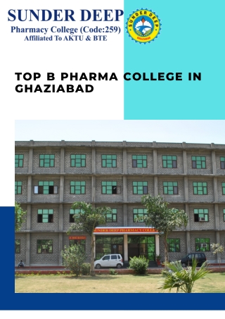 Be future ready with this top B PHARMA College in Ghaziabad