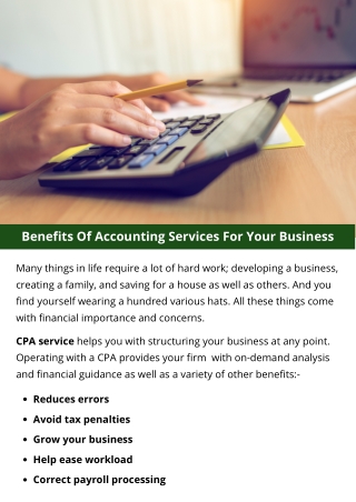 Benefits Of Accounting Services For Your Business