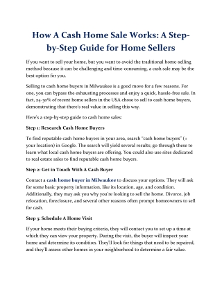 How A Cash Home Sale Works: A Step-by-Step Guide for Home Sellers