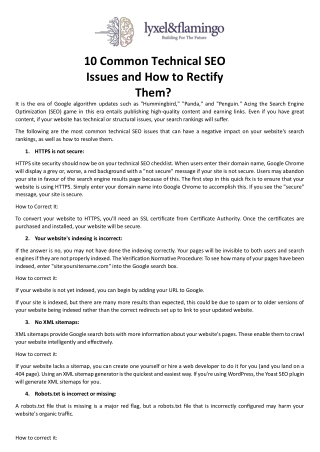 Troubleshooting Technical SEO: A Guide to Fixing Common Issues - Lyxel&Flamingo