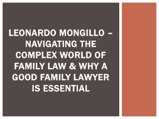 Leonardo Mongillo – Navigating the Complex World of Family Law & Why a Good Family Lawyer is Essential