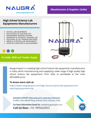 High School Science Lab Equipments Manufacturers