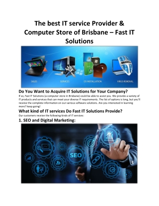 The best IT service Provider & Computer Store of Brisbane – Fast IT Solutions