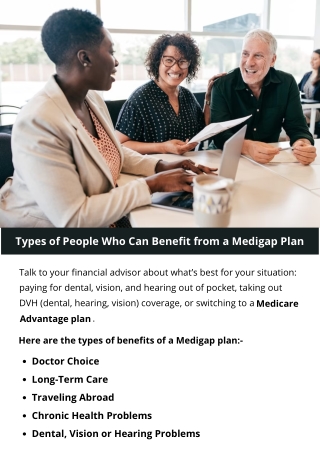 Types of People Who Can Benefit from a Medigap Plan